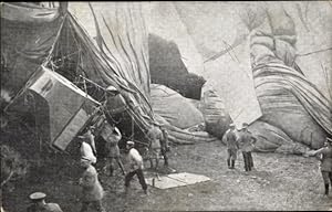 Ansichtskarte / Postkarte Rethel, zur Landung gezwungenes Luftschiff, 1915