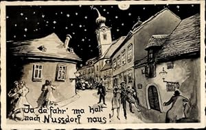 Ansichtskarte / Postkarte Wien 19. Döbling Nussdorf Nußdorf, ja da fahr' ma halt nach Nussdorf raus