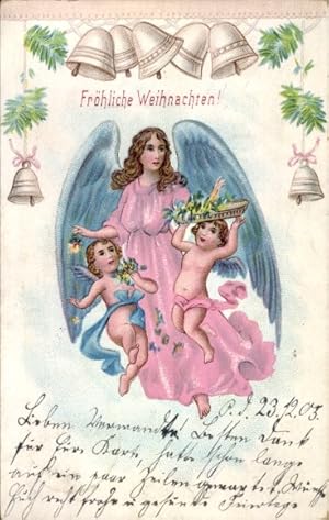 Ansichtskarte / Postkarte Glückwunsch Weihnachten, Glocken, Engel