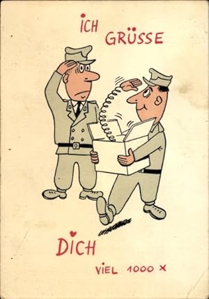 Ansichtskarte / Postkarte Bundeswehr, Soldaten salutieren
