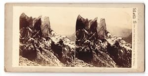 Stereo-Fotografie unbekannter Fotograf, Ansicht Chamonix, det store Isfald ved Kanten af Mer de G...