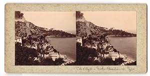 Stereo-Fotografie unbekannter Fotograf, Ansicht Beaulieu-sur-Mer, Teilansicht des Küstenortes