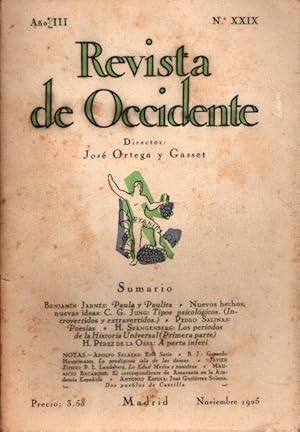 Bild des Verkufers fr Revista de Occidente. Noviembre 1925 - N XXIX . zum Verkauf von Librera Astarloa