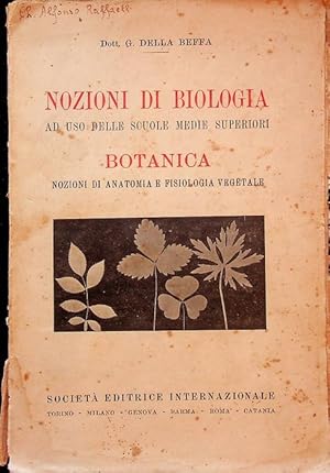 Immagine del venditore per Botanica: nozioni di anatomia e fisiologia vegetale.: Nozioni di biologia ad uso delle scuole medie superiori. venduto da Studio Bibliografico Adige