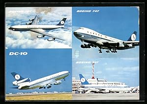 Immagine del venditore per Ansichtskarte Flugzeuge Boeing 707, Boeing 747 und DC-10 der Sabena belgian world airlines venduto da Bartko-Reher