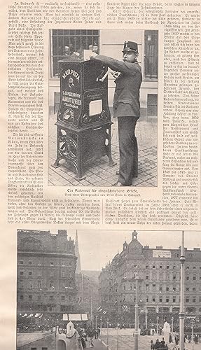 Ein Automat für eingeschriebene Briefe in Budapest. Der frankierte Brief wird durch eine Klappe g...