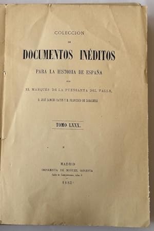 Imagen del vendedor de COLECCIN DE DOCUMENTOS INEDITOS PARA LA HISTORIA DE ESPAA. Tomo LXXX a la venta por Fbula Libros (Librera Jimnez-Bravo)