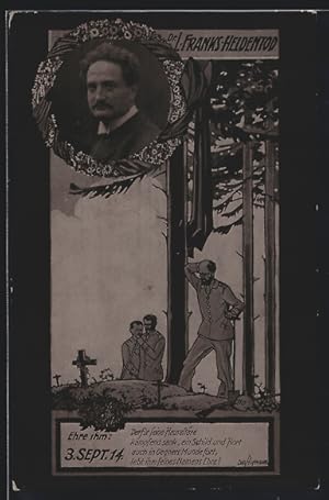 Ansichtskarte Dr. L. Frank, gefallen am 3. September 1914