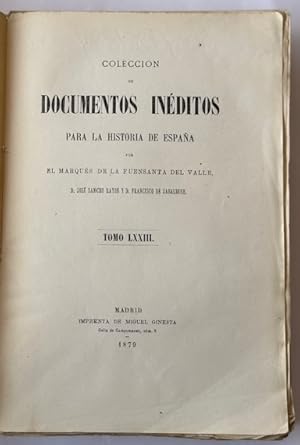 Bild des Verkufers fr COLECCIN DE DOCUMENTOS INEDITOS PARA LA HISTORIA DE ESPAA. Tomo LXXIII Los sucesos de Flandes y Francia del tiempo de Alejandro Farnese por el Capitn Alonso Vzquez. II zum Verkauf von Fbula Libros (Librera Jimnez-Bravo)