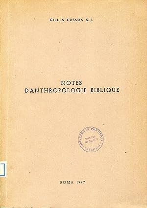 Image du vendeur pour Notes d'anthropologie biblique mis en vente par Studio Bibliografico Viborada
