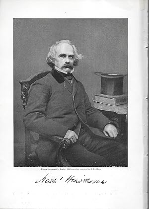 Seller image for Nathaniel Hawthorne Portrait, with Facimile Signature, Illustration for sale by Legacy Books II