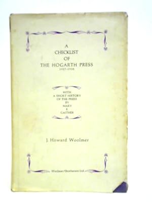 Bild des Verkufers fr A Checklist of the Hogarth Press, 1917-1938 zum Verkauf von World of Rare Books