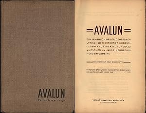 Avalun. Ein Jahrbuch neuer deutscher lyrischer Wortkunst herausgegeben von Richard Scheid im Jahr...