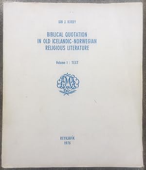 Seller image for Biblical Quotation in Old Icelandic-Norwegian Religious Literature for sale by Richard J Barbrick