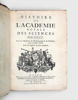 Image du vendeur pour Explication de l'arithmtique binaire. [Contained in:] Histoire de l'Acadmie Royale des Sciences Anne MDCCIII. Avec les Mmoires de Mathmatiques & de Physique, pour la mme Anne. [pp. 58-63 of the Histoire and 85-9 of the Mmoires.] mis en vente par Peter Harrington.  ABA/ ILAB.