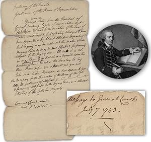 John Hancock Draft "I Received a Letter From the President of Congress"