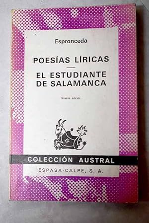 Imagen del vendedor de POESAS LRICAS ; EL ESTUDIANTE DE SALAMANCA (AUSTRAL 917) a la venta por Librera Circus