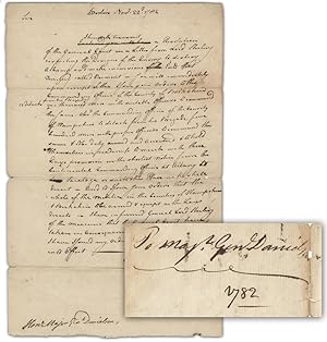 John Hancock Designs of the Enemy to Destroy Albany Revolutionary War Letter