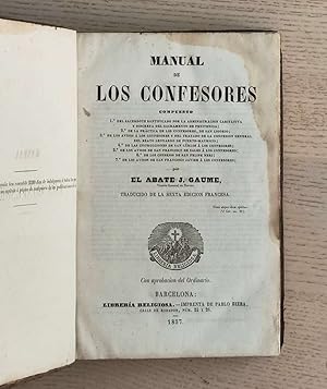 MANUAL DE LOS CONFESORES (edición de 1857)