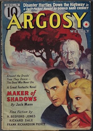 Imagen del vendedor de ARGOSY Weekly: December, Dec. 9, 1939 ("Maker of Shadows"; "The Stars Spell Death") a la venta por Books from the Crypt