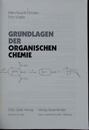 Bild des Verkufers fr Grundlagen der organischen Chemie. zum Verkauf von Antiquariat Bookfarm