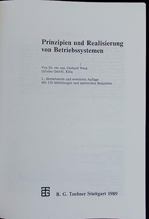 Seller image for Prinzipien und Realisierung von Betriebssystemen. for sale by Antiquariat Bookfarm