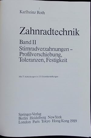 Seller image for Stirnradverzahnungen - Profilverschiebung, Toleranzen, Festigkeit. for sale by Antiquariat Bookfarm