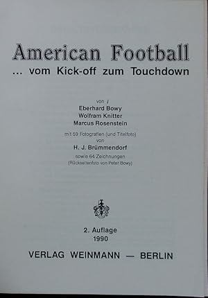 Bild des Verkufers fr American Football. zum Verkauf von Antiquariat Bookfarm