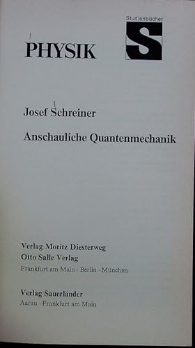 Seller image for Anschauliche Quantenmechanik. for sale by Antiquariat Bookfarm