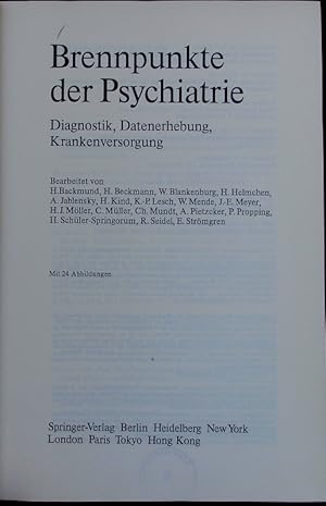 Image du vendeur pour Brennpunkte der Psychiatrie. mis en vente par Antiquariat Bookfarm