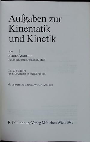 Seller image for Aufgaben zur Kinematik und Kinetik. for sale by Antiquariat Bookfarm