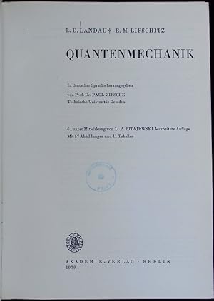 Immagine del venditore per Quantenmechanik. venduto da Antiquariat Bookfarm