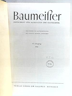 Baumeister - Zeitschrift für Baukultur und Bautechnik - 53. Jahrgang 1956 - Heft 1-12 gebunden
