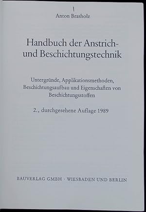 Bild des Verkufers fr Handbuch der Anstrich- und Beschichtungstechnik. zum Verkauf von Antiquariat Bookfarm