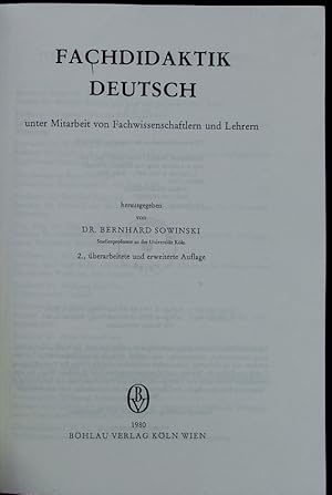 Imagen del vendedor de Fachdidaktik Deutsch. a la venta por Antiquariat Bookfarm