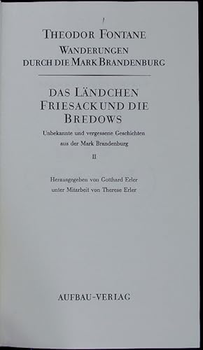 Bild des Verkufers fr Das Lndchen Friesack und die Bredows. zum Verkauf von Antiquariat Bookfarm