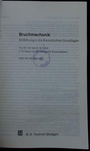 Seller image for Bruchmechanik. for sale by Antiquariat Bookfarm