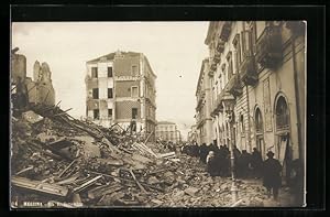 Foto-Ansichtskarte Messina, Via I. Settembre nach dem Erdbeben