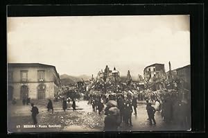 Foto-Ansichtskarte Messina, Piazza Cavalotti nach dem Erdbeben 1908
