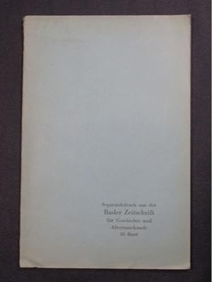Die Eidgenössische Intervention im Kanton Basel im IV. Quartal 1831 (Sonderdruck aus der Basler Z...