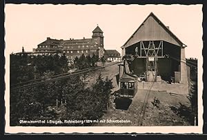 Ansichtskarte Oberwiesenthal (Erzgeb.), Fichtelberg mit Schwebebahn