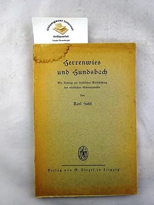 Imagen del vendedor de Herrenwies und Hundsbach. Ein Beitrag zur forstlichen Erschlieung des nrdlichen Schwarzwalds. Sonderdruck der Forschungen zur deutschen Landeskunde . a la venta por Chiemgauer Internet Antiquariat GbR