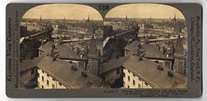 Stereo-Fotografie Keystone View Co., Meadville, Ansicht Stockholm, view from the Mosebacke, Churc...