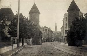 Foto Ansichtskarte / Postkarte Tallinn Reval Estland, Rathausturm, Straßenpartie, 1918