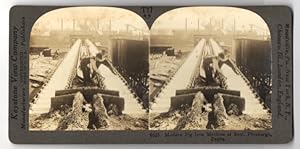 Seller image for Stereo-Fotografie Keystone View Co., Meadville, Ansicht Pittsburgh / PA., Modern Pig Iron Machine at Rest for sale by Bartko-Reher