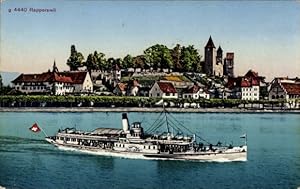 Bild des Verkufers fr Ansichtskarte / Postkarte Rapperswil Kanton Sankt Gallen, Dampfer Stadt Zrich zum Verkauf von akpool GmbH