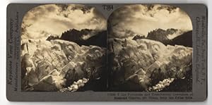 Stereo-Fotografie Keystone View Co., Meadville, Ansicht Chamonix, Ice Pyramids and Crevasses of B...