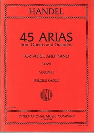 Handel: 5 Arias from Operas and Oratorios for Voice and Piano [Low] Volume I [No. 1694]