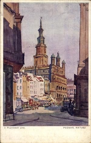 Künstler Ansichtskarte / Postkarte Rupniewski, J., Posen, Rathaus