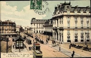 Ansichtskarte / Postkarte Bordeaux Gironde, Gare du Midi, Rue de la Gare